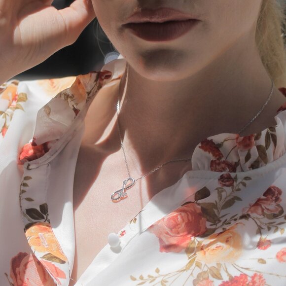 Endless Anchor Necklace | Sterling Silver Anchor + Infinity CZ Pendant - Picture 5 of 6